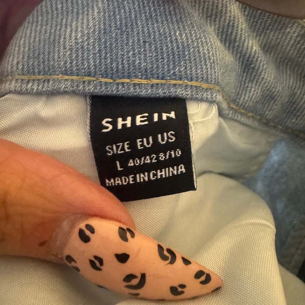 SHEIN Women's High Rise Jeans Size 29 Distressed Destroyed Blue